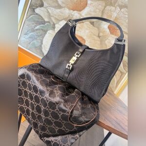 Gucci Canvas Bardot In Black